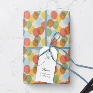 Papier Cadeau Motif de ballons colorés lavés au soleil