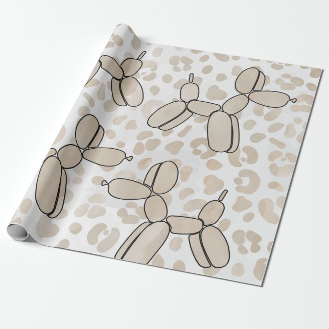 Papier Cadeau Motif de Balloon Chien Leoprad (Déroulé)
