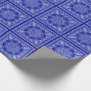 Papier Cadeau motif de bandana bleu et blanc