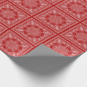 Papier Cadeau motif de bandana rouge et blanc