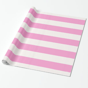 Papier Cadeau Motif de bande rose et blanc