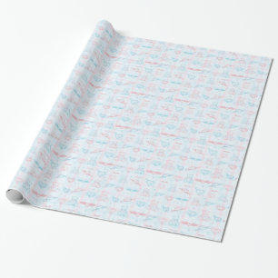 Papier Cadeau motif de bébé avec l'ours de nounours