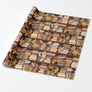 Papier Cadeau Motif de bibliothèque