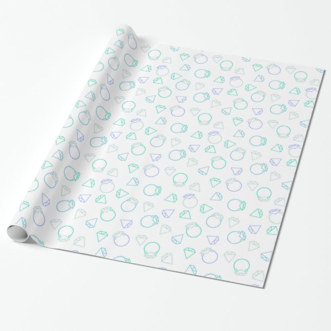 Papier Cadeau motif de bijoux de diamant (Déroulé)