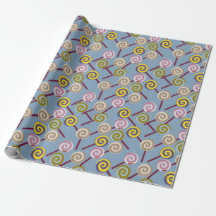 Papier Cadeau Motif de bonbons   motif Lollies   lollipop 3