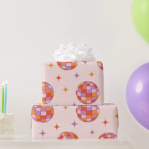 Papier Cadeau Motif de boules de disco Super rétro