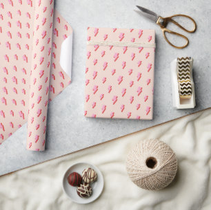 Papier Cadeau Motif de boulon de foudre rose