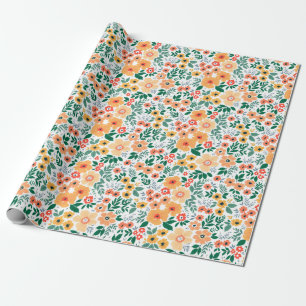 Papier Cadeau Motif de Bouquet de jardin coloré