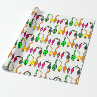 Papier Cadeau Motif de boutons de chats colorés