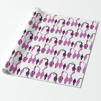 Papier Cadeau Motif de boutons de chats violets