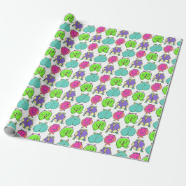 Papier Cadeau Motif de boutons de hamster coloré