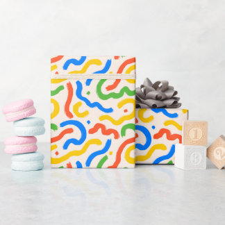 Papier Cadeau Motif de brosses gras et colorés