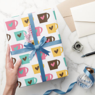 Papier Cadeau Motif de café et de beignet
