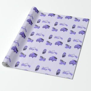 Papier Cadeau Motif de camionnage bleu