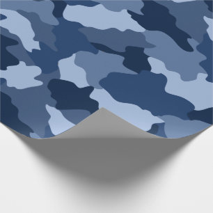 Papier Cadeau Motif de camouflage bleu
