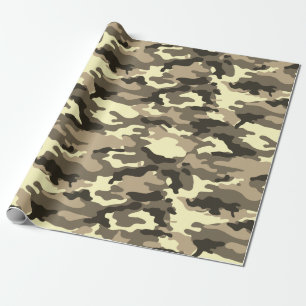 Papier Cadeau Motif de Camouflage Brown Sepia Dusty