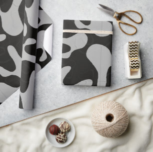 Papier Cadeau motif de camouflage gris