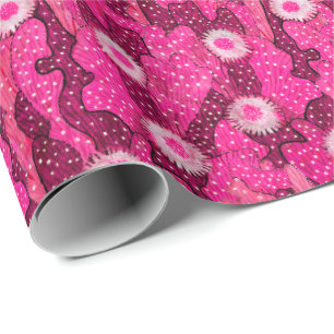 Papier Cadeau Motif de camouflage rose succulent cactus en flora