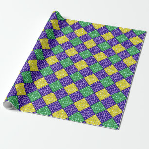 Papier Cadeau Motif de carnaval de diamant de harlequin de mardi