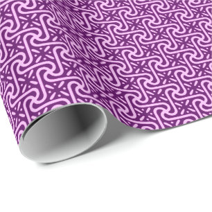 Papier Cadeau motif de carreaux égyptien, améthyste et orchidée