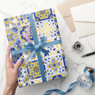 Papier Cadeau Motif de carreaux portugais