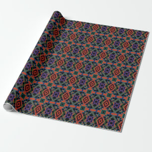 Papier Cadeau Motif de carrelage symétrique du Sud-Ouest en lign