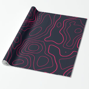 Papier Cadeau Motif de carte topographique