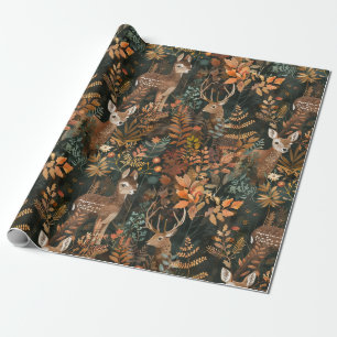 Papier Cadeau Motif de cerfs bruns mignons