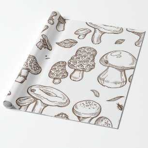 Papier Cadeau Motif de champignons