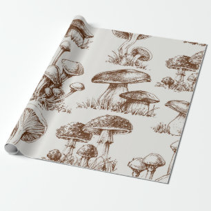Papier Cadeau Motif de champignons