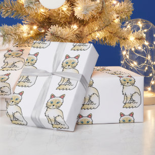 Papier Cadeau Motif de chat Birman / Ragdoll au tabby crème poin
