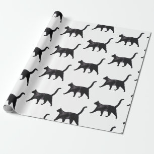 Papier Cadeau Motif de chat noir