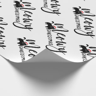 Papier Cadeau Motif de chat noir Meowy Noël