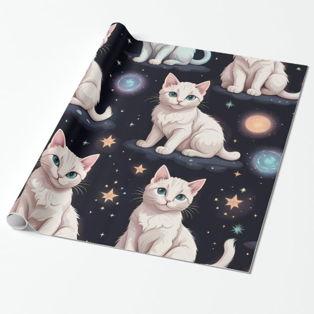 Papier Cadeau Motif de chats mignons (Déroulé)