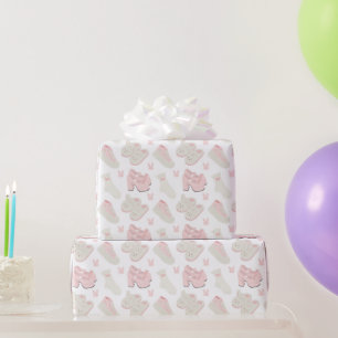 Papier Cadeau Motif de chaussures de lapin rose mignon