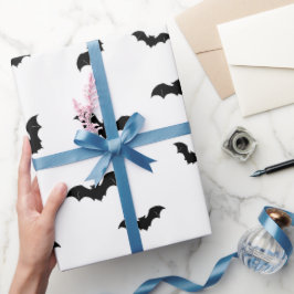 Papier Cadeau Motif de chauve-souris d'Halloween effrayant