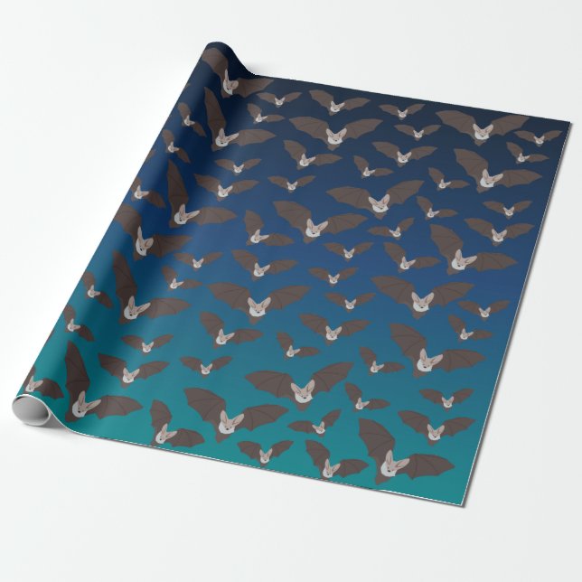 Papier Cadeau Motif de chauve-souris Éffrayant (Déroulé)