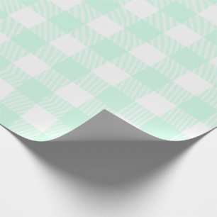 Papier Cadeau Motif de chèque de bison vert à la menthe