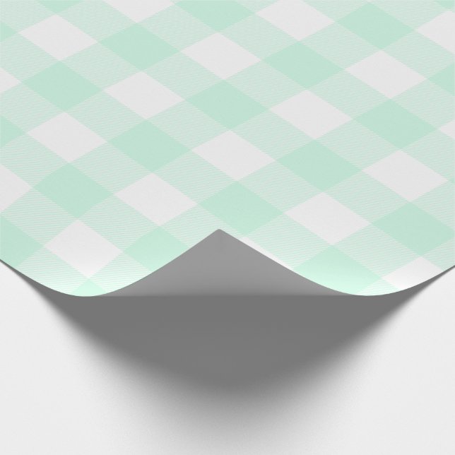 Papier Cadeau Motif de chèque de bison vert à la menthe (Coin)