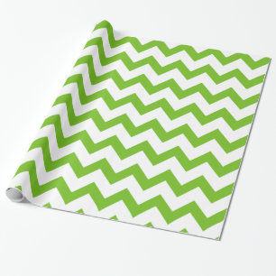Papier Cadeau Motif de Chevron de vert vert et de blanc