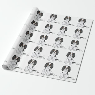 Papier Cadeau Motif de chien Cavalier King Charles Spaniel trico