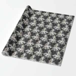 Papier Cadeau Motif de chien de carlin