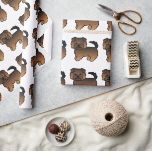 Papier Cadeau Motif de chien de dessin animé Norfolk Terrier Gri