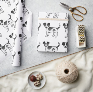 Papier Cadeau Motif De Chiens D'Agriculture Danois-Suédois Noir 