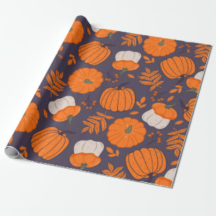 Papier Cadeau Motif de citrouilles d'Halloween