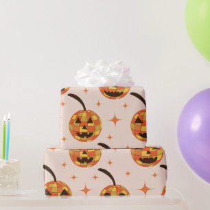 Papier Cadeau Motif de citrouilles disco groovy Halloween