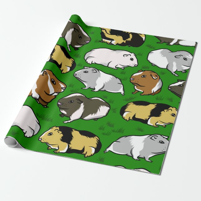 Papier Cadeau Motif de cobaye mignon (Déroulé)