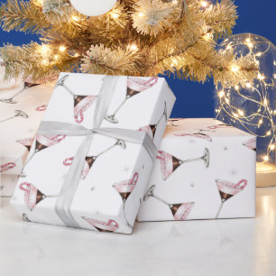 Papier Cadeau Motif de cocktail Pink Martini pour les fêtes de f