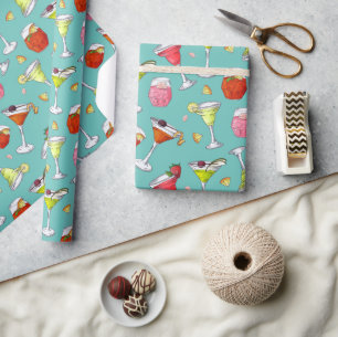 Papier Cadeau Motif de cocktails de fête
