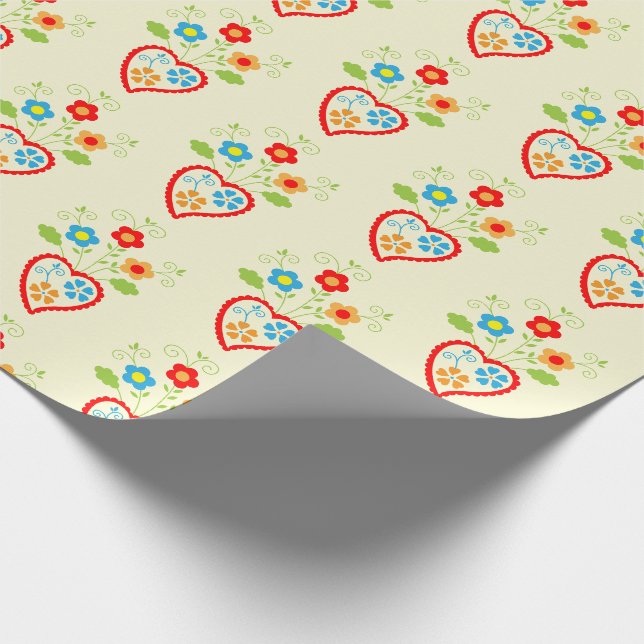 Papier Cadeau Motif de coeur populaire portugais (Coin)